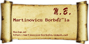 Martinovics Borbála névjegykártya